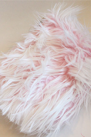 Atenti Knitting Pouches in Pink Shag Fake Fur
